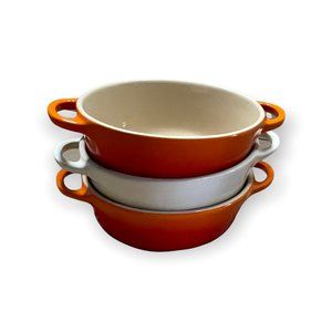 Le Creuset Mini Oval Cocotte Casserole set of three